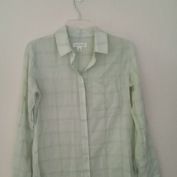 Treasure & Bond Green Plaid Button Down Shirt XS - Picture 2 of 12
